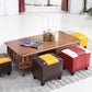 Rectangle moderne Pouf Ottoman Faux Leather Chair Ottoman avec garniture