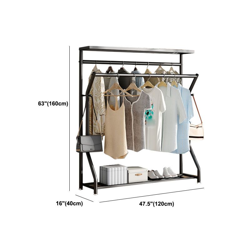 Modern Hall Stand Metal 2 Hooks Free Standing Storage Shelf Organizer Coat Rack Clearhalo 'Entry & Mudroom Furniture' 'furn' 'furn_hall_tree_coat_racks' 'Furniture' 'Hall Trees & Coat Racks' 'hall_tree_coat_racks' 1200x1200_96452990-47ef-4e44-abd4-3f3468b270da