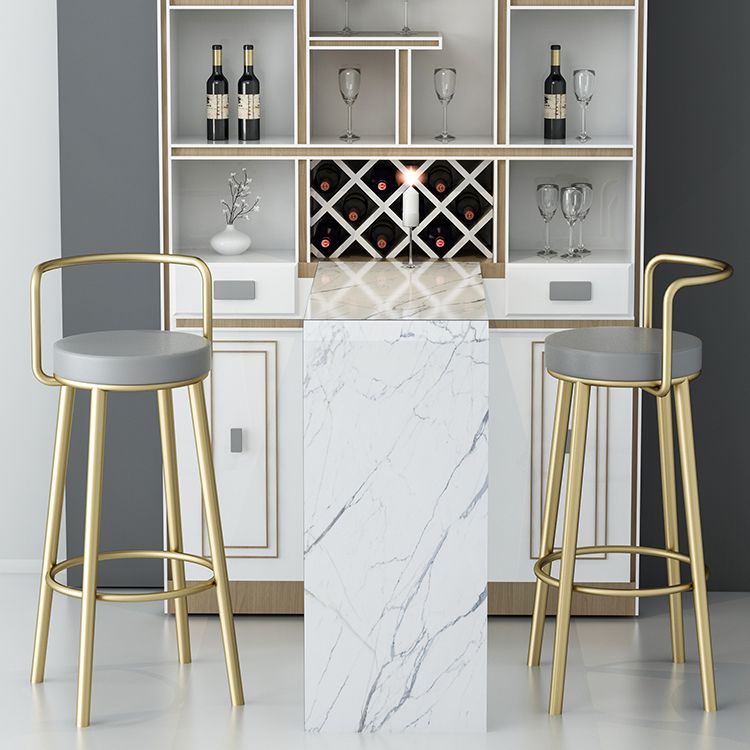 Glam Style Armless Counter Stool Faux Leather Round Bar Stool Clearhalo 'Bar Furniture' 'Bar Stools' 'bar_stools' 'furn' 'furn_bar_stools' 'Furniture' 'Kitchen & Dining Furniture' 1200x1200_96463e3a-01e0-497b-a4d8-8d5abc9bdf9d