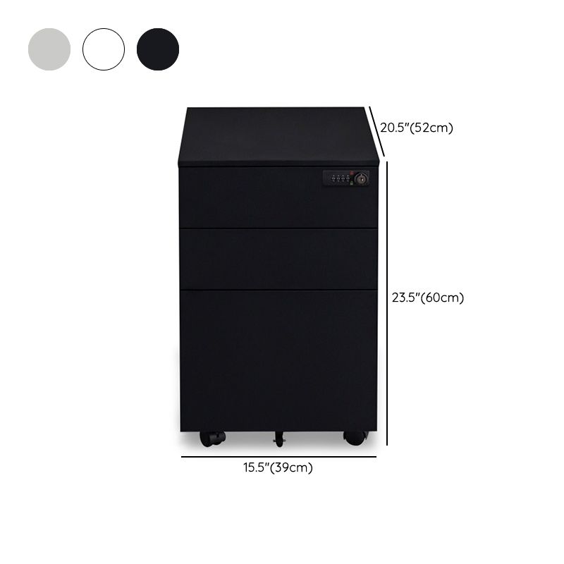 Contemporary File Cabinets Steel Frame Electronic Lock Mobile Filing Cabinet with Wheels Clearhalo 'Filing Cabinets' 'filling_cabinets' 'furn' 'furn_filling_cabinets' 'Furniture' 'Office Furniture' 1200x1200_964784de-c775-449f-a4df-4a490d86cafa