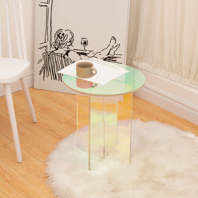 Tavolo laterale accento multicolori tavolo di plastica a forma rotonda per camera da letto