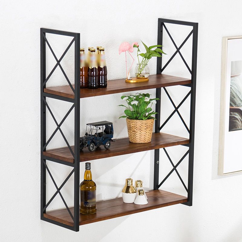 Industrial Style WoodBookshelf Wall Mounted Shelf Bookcase for Home Clearhalo 'Bookcases' 'furn' 'furn_bookcases' 'Furniture' 'furniture_bookcases' 'kitchen' 'kitchen_bookcases' 'Living Room Furniture' 'Office Furniture' 1200x1200_964afa59-650e-494f-9881-0b014ff0d23a