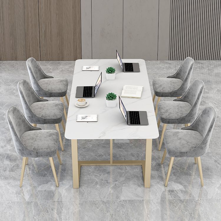 Mesa de reunión rectangular de la oficina en casa escritura de escritura fija de lujo