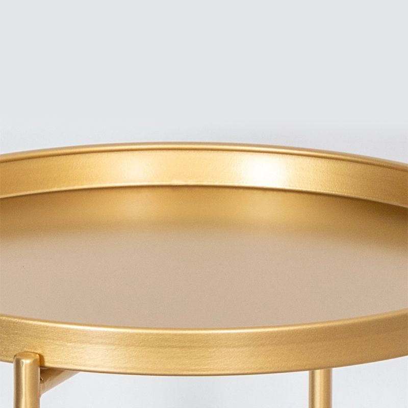 Mesa de las patas cruzadas modernas Mesa de esquina de la bandeja redonda de la parte superior del lado del lado