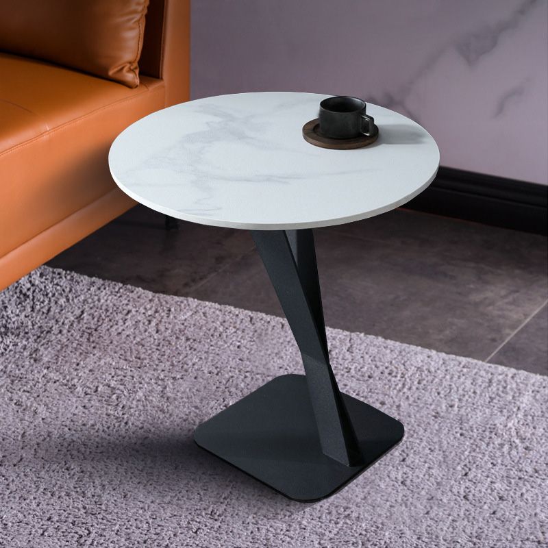 Marble Top End Table Mental Pedestal Sofa Side End Table for Living Room Clearhalo 'Coffee & Accent Tables' 'End & Side Tables' 'end_side_table' 'end_side_tables' 'furn' 'furn_end_side_tables' 'Furniture' 'furniture_end_side_table' 'Living Room Furniture' 1200x1200_9650167e-6f7e-4282-a3db-0305df9569cf