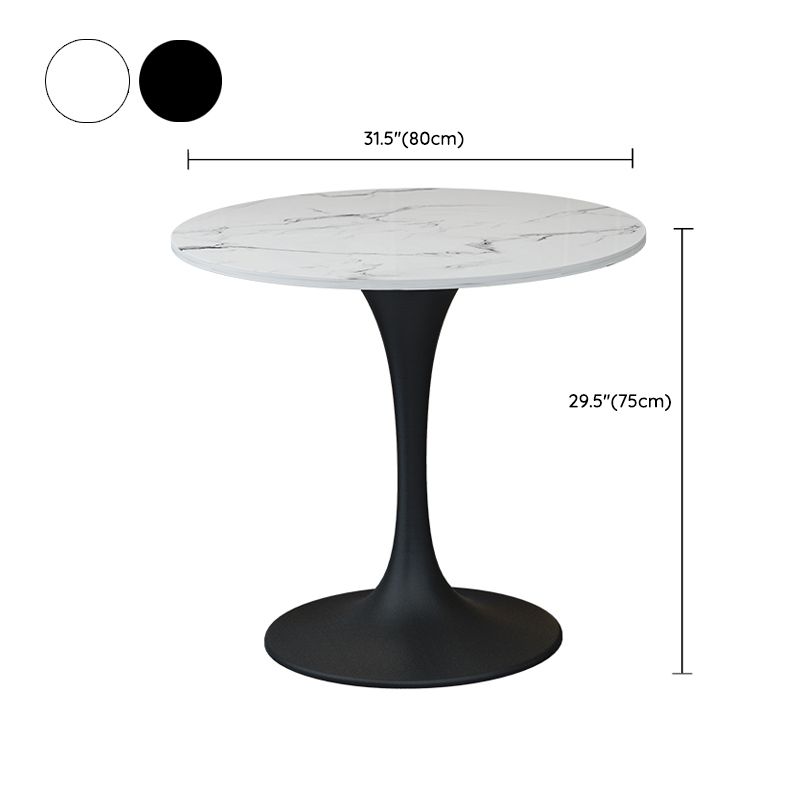 Zeitgenössischer Stein Essset 1/4/5 Stück Runde Esstisch Set mit gepolsterten Stühlen