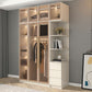Armoire en bois d'ingénierie avec portes en verre armoire moderne pour chambre à coucher