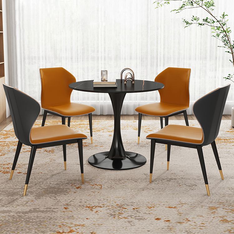 Traditional Luxury Style Dining Table Round Sintered Stone Table for Dining Room Clearhalo ' dining_table' 'Dining Tables & Seating' 'Dining Tables' 'furn' 'furn_dining_table' 'Furniture' 'furniture_dining_table' 'Kitchen & Dining Furniture' 'kitchen&dining_furn' 'kitchen' 'kitchen_dining_table' 1200x1200_96505de9-11f8-4035-a7ac-2d1b0e5355e1