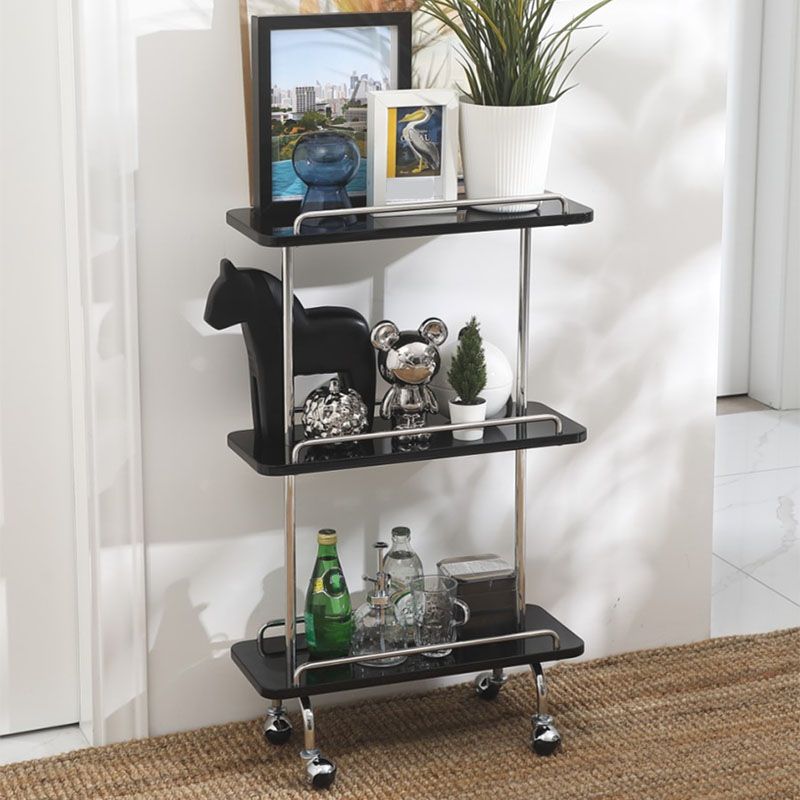 Rechthoekige bijzettafel met wielbasis Midden-eeuwse moderne stijl met opbergplank