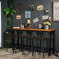 Industrial Solid Wood Pub Table with Rectangle Table Top Trestle Table - 41.3" H Clearhalo 'Bar Furniture' 'Bar Tables' 'bar_tables' 'furn' 'furn_bar_tables' 'Furniture' 'furniture_bar_tables' 'Kitchen & Dining Furniture' 1200x1200_96538d11-4fb4-464d-aa83-e228d3ecfa95
