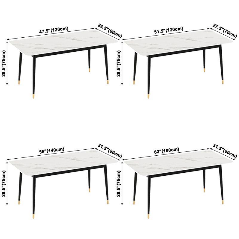 Industrial Home Sintered Stone Dining Table 4 Legs Base Rectangle Table Clearhalo ' dining_table' 'Dining Tables & Seating' 'Dining Tables' 'furn' 'furn_dining_table' 'Furniture' 'furniture_dining_table' 'Kitchen & Dining Furniture' 'kitchen&dining_furn' 'kitchen' 'kitchen_dining_table' 1200x1200_9653c3fb-dbfb-44e6-aefb-2867209f311b