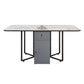Modern Style Rectangle Dining Table Sintered Stone Drop-Leaf Dining Table with Black Frame Clearhalo ' dining_table' 'Dining Tables & Seating' 'Dining Tables' 'furn' 'furn_dining_table' 'Furniture' 'furniture_dining_table' 'Kitchen & Dining Furniture' 'kitchen&dining_furn' 'kitchen' 'kitchen_dining_table' 1200x1200_9653d90b-d566-473a-a131-cb0b4f45b3f6