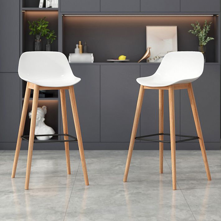 Modern Armless Backrest Counter Stool Wood Cashier Bar Stool with Plastic Seat Clearhalo 'Bar Furniture' 'Bar Stools' 'bar_stools' 'furn' 'furn_bar_stools' 'furniture_bar_stools' 'Kitchen & Dining Furniture' 'kitchen&dining_furn' 'kitchen' 'kitchen_furn' Furniture' 1200x1200_9655b548-a9bd-423e-9ba9-b78279ed125e