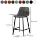 Contemporary Mental Leather Bar Stools Indoor Barstool with Iron Legs and Low Back Clearhalo 'Bar Furniture' 'Bar Stools' 'bar_stools' 'furn' 'furn_bar_stools' 'furniture_bar_stools' 'Kitchen & Dining Furniture' 'kitchen&dining_furn' 'kitchen' 'kitchen_furn' Furniture' 1200x1200_9656b28c-ef5b-4b27-aac0-2362a1ab0ada