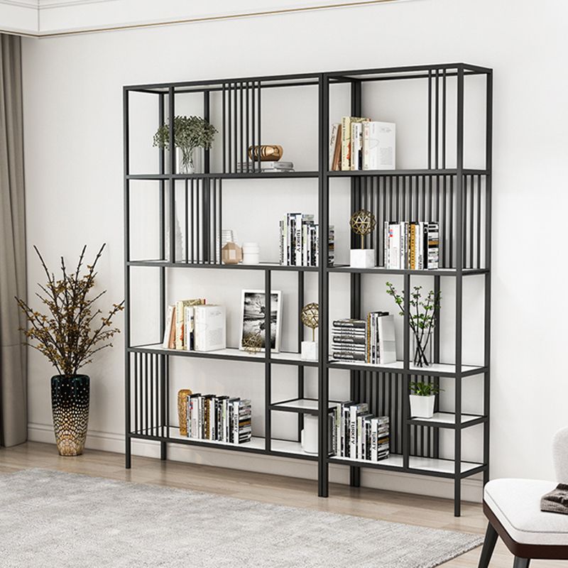 Metal Open Back Bookshelf Industrial Vertical Bookcase for Living Room Clearhalo 'Bookcases' 'furn' 'furn_bookcases' 'Furniture' 'furniture_bookcases' 'Office Furniture' 1200x1200_96579536-d322-48dc-92b2-eb1591a998ff