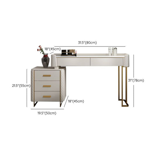 Tavolo da trucco per vanità glam in legno set da 5 cassetti da toeletta