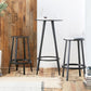 1/2/3 Pieces Industrial Round Bar Table Set Iron Bistro Set with Footrest
