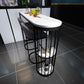 Industrial Iron Bar Dining Table White Stone Top Indoor Bistro Table with Shelf Clearhalo 'Bar Furniture' 'Bar Tables' 'bar_tables' 'furn' 'furn_bar_tables' 'Furniture' 'furniture_bar_tables' 'Kitchen & Dining Furniture' 1200x1200_9659a7b5-1bd8-4254-8aa2-069991a1bed7