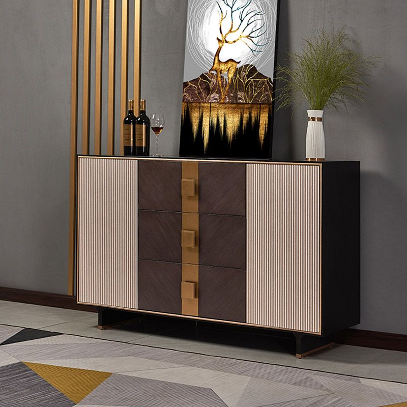 Gabinetto di sideboard in legno massiccio con cassetti moderno server da pranzo