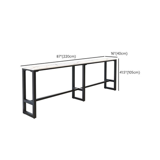 Glam Rectangle Bar Table Set 1/4/7 Pcs Iron Frame Bar Table and Upholstered Stools