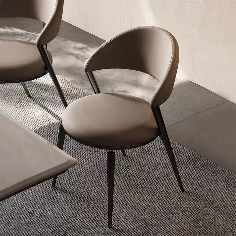 Contemporary Dining Chairs Faux Leather Upholstered Armless Side Chair