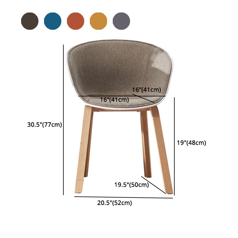 Contemporary Style Chair Dining Arm Chair with Wooden Legs for Kitchen Clearhalo ' kitchen&dining_furn' 'Dining Chairs' 'Dining Tables & Seating' 'dining_chair' 'furn' 'furn_dining_chair' 'Furniture' 'furniture_dining_chair' 'Kitchen & Dining Furniture' 'kitchen' 1200x1200_965be5cb-031e-450d-aa17-aa8be1fa7242