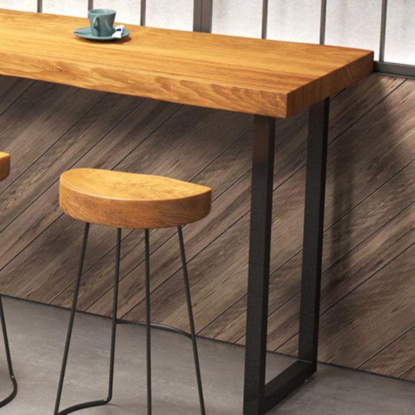 Industrial Bar Dining Table Solid Wood Bar Dining Table with Sled Base Clearhalo 'Bar Furniture' 'Bar Tables' 'bar_tables' 'furn' 'furn_bar_tables' 'Furniture' 'furniture_bar_tables' 'Kitchen & Dining Furniture' 1200x1200_965c99c0-4768-4688-9a05-85f9c68f8882
