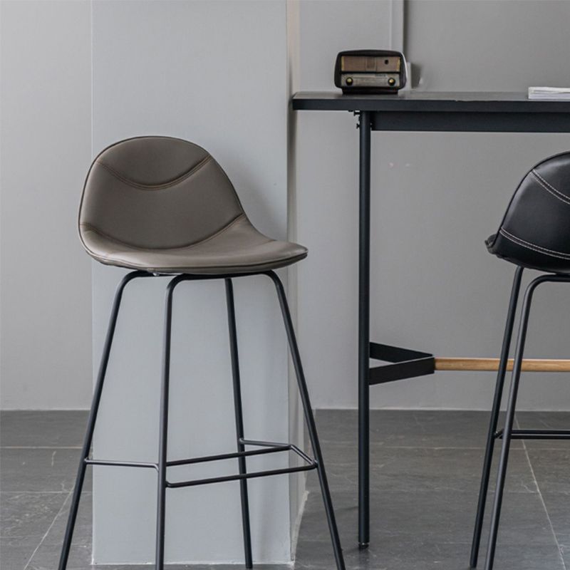 Scandinavian Style Metal Barstool Faux Leather Counter Stool with 4 Legs Clearhalo 'Bar Furniture' 'Bar Stools' 'bar_stools' 'furn' 'furn_bar_stools' 'Furniture' 'Kitchen & Dining Furniture' 1200x1200_965f825a-fc4d-432a-bc70-56a2fb645694