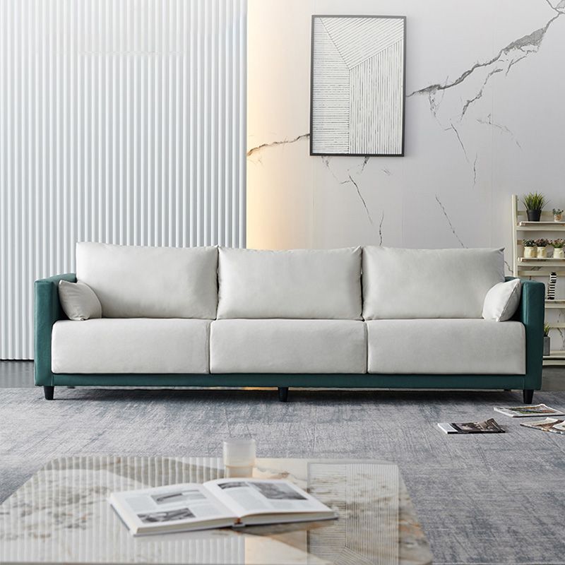 Mid-Century Modern Faux Leather Loose Back Seating Hair Pin Legs Sofa for Living Room Clearhalo 'furn' 'furn_sofas' 'Furniture' 'Living Room Furniture' 'Sofa' 'sofas' 1200x1200_9661b863-afc5-408d-8d8a-194f1d313509