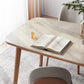 White Dinette Table with Wood Legs Modern Dining Table for Kitchen Clearhalo 'Dining Tables & Seating' 'Dining Tables' 'dining_table' 'furn' 'furn_dining_table' 'Furniture' 'Kitchen & Dining Furniture' 1200x1200_9661f831-7222-4bf0-a082-d576a6acb178