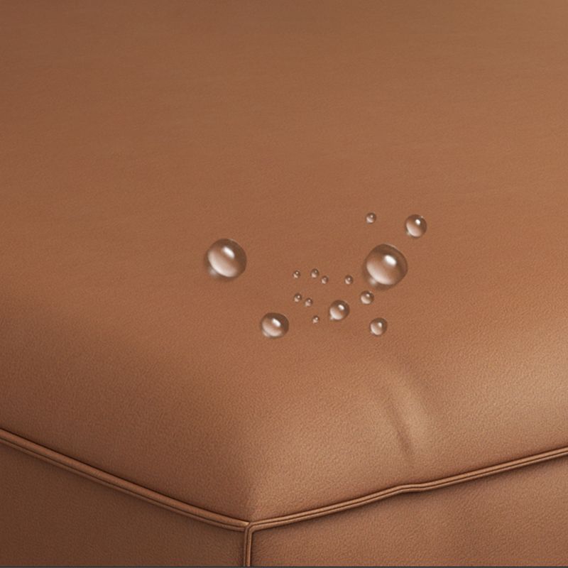 Scandinavian Tan Faux Leather Straight Arm Sofa/Sectionals with Stain-Resistant Clearhalo 'furn' 'furn_sectionals' 'Furniture' 'furniture_sectionals' 'Living Room Furniture' 'Sectionals' 1200x1200_9662a722-4831-41cd-b68b-ae437d0b7eb4