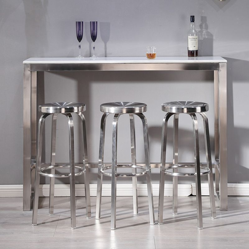 1 Pcs Industrial Silver Counter Stools Stainless Steel Bar Bristol Stools with Round Seat Clearhalo 'Bar Furniture' 'Bar Stools' 'bar_stools' 'furn' 'furn_bar_stools' 'furniture_bar_stools' 'Kitchen & Dining Furniture' 'kitchen&dining_furn' 'kitchen' 'kitchen_furn' Furniture' 1200x1200_9663111d-a8d6-4a53-91c2-9983ab8c79d0