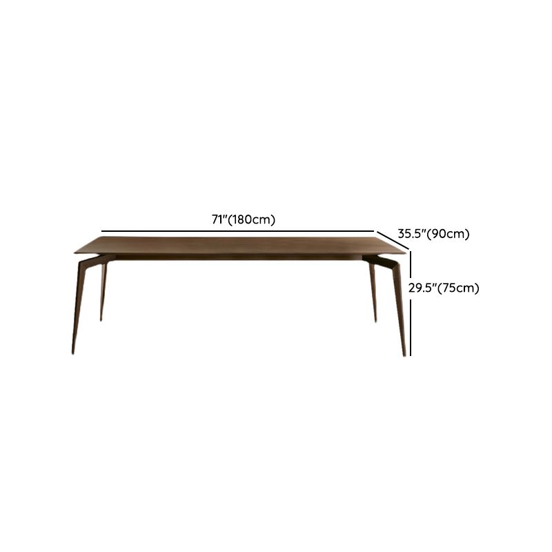Moderne rechthoekige donkerbruine houten eettafel met 4 poten