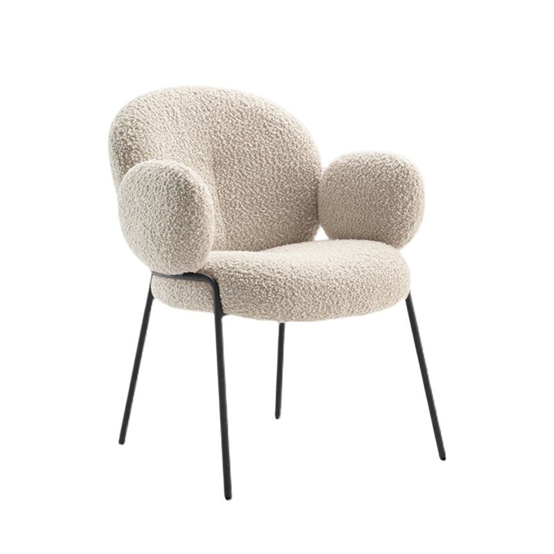 Nordic White Living Room Basic Four Leg Fixed Back Parsons/Arm Chair Clearhalo 'Accent Chairs' 'accent_chairs' 'Chairs & Seating' 'furn' 'furn_accent_chairs' 'Furniture' 'Living Room Furniture' 1200x1200_9663b70f-f44c-4b15-818a-a5fab3a4469c