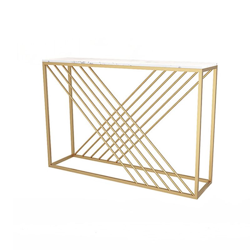 Glam Console Accent Table Rectangle Sofa Console Table in Marble Clearhalo 'Console Tables' 'console_tables' 'Entry & Mudroom Furniture' 'furn' 'furn_console_tables' 'Furniture' 1200x1200_9663e43b-a32d-4c5d-9732-44236462f0d3