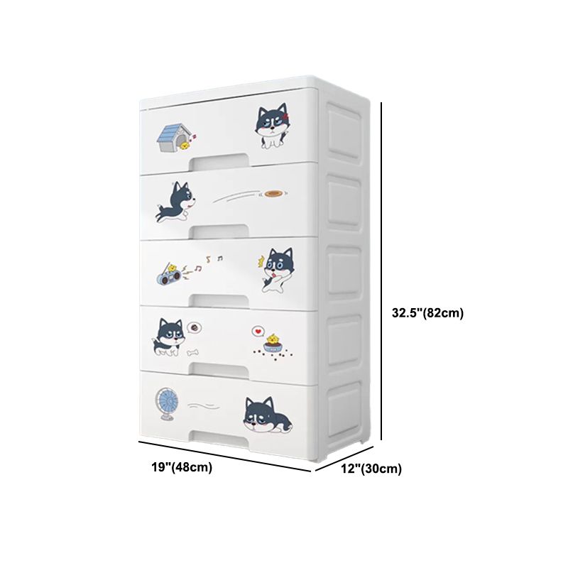 Eigentijdse garderobe witte kleur plastic garderobe kast met laden