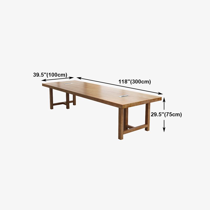 Solid Wood Contemporary Rectangular Dining Table Wood Top Table with Double Pedestal base Clearhalo ' dining_table' 'Dining Tables & Seating' 'Dining Tables' 'furn' 'furn_dining_table' 'Furniture' 'furniture_dining_table' 'Kitchen & Dining Furniture' 'kitchen&dining_furn' 'kitchen' 'kitchen_dining_table' 1200x1200_96677311-3be9-46b5-98fb-7446dcf17aad