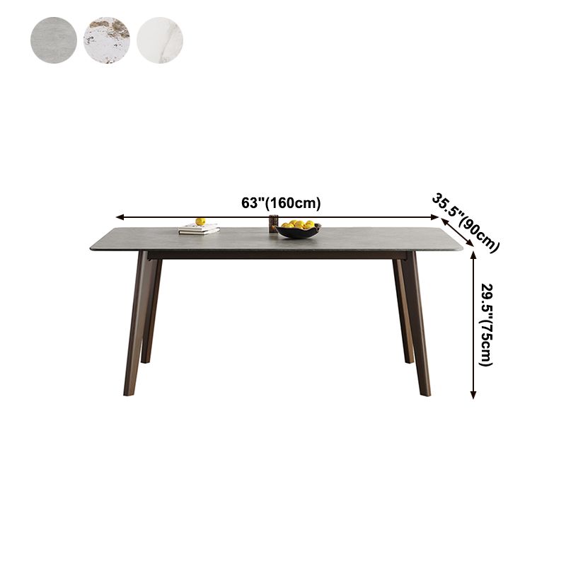Mid-Century Modern Dining Table Rectangle Sintered Stone Dining Table with Wood Base Clearhalo ' dining_table' 'Dining Tables & Seating' 'Dining Tables' 'furn' 'furn_dining_table' 'Furniture' 'furniture_dining_table' 'Kitchen & Dining Furniture' 'kitchen&dining_furn' 'kitchen' 'kitchen_dining_table' 1200x1200_9667e4c1-e4ce-4c11-a616-83dd2ec0b37f