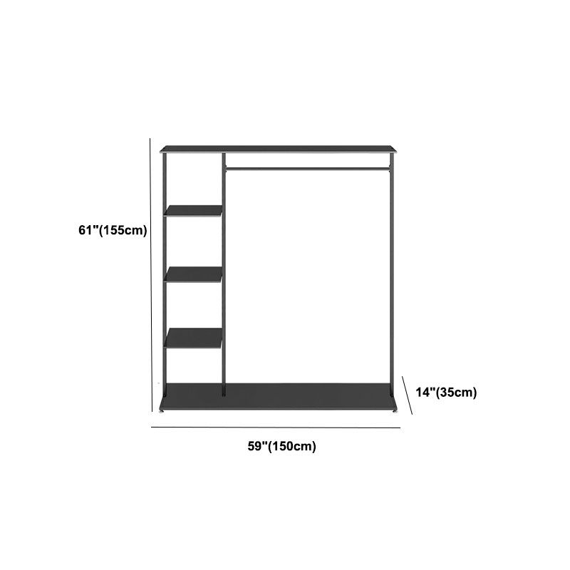 Contemporary Hall Stand with Clothes Rail Storage Shelves Coat Hanger Clearhalo 'Entry & Mudroom Furniture' 'furn' 'furn_hall_tree_coat_racks' 'Furniture' 'Hall Trees & Coat Racks' 'hall_tree_coat_racks' 1200x1200_9667fee3-b77c-4496-be00-9b3859e4484c