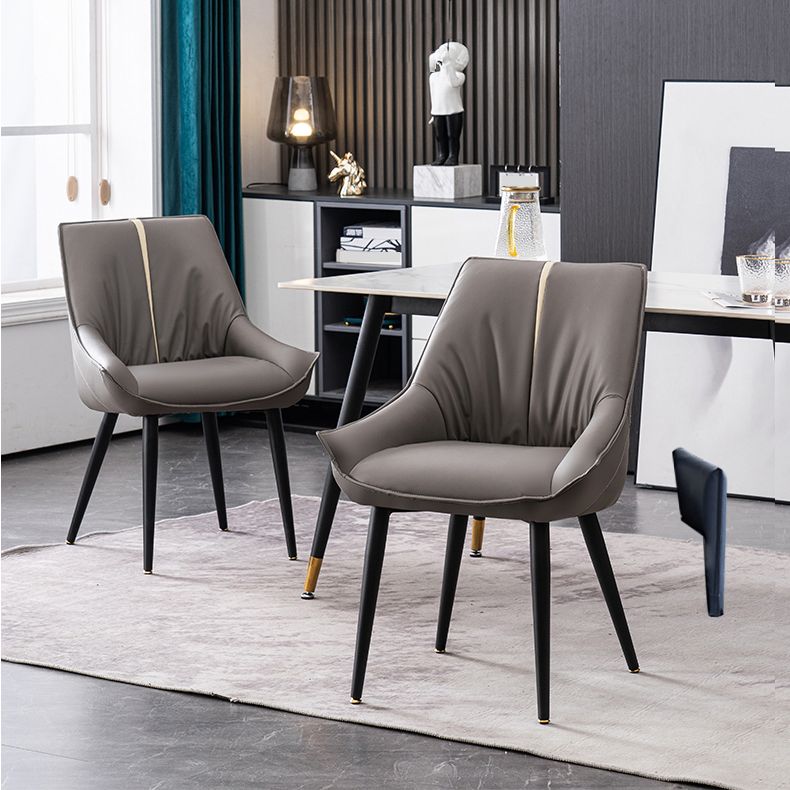 Modern PU Leather Side Chair Parsons Indoor Dining Chair for Home
