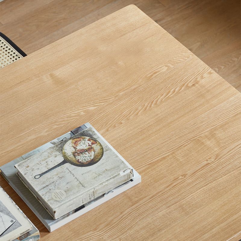 Mesa de comedor de madera maciza de roble rectangular de roble industrial con trineo