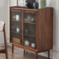 Modern Glass Doors Display Stand Pine Storage Cabinet for Living Room Clearhalo 'Display & China Cabinets' 'display_china_cabinets' 'furn' 'furn_display_china_cabinets' 'Furniture' 'Kitchen & Dining Furniture' 1200x1200_9668c2ee-cd8c-4afd-9692-bc47b2bb7158