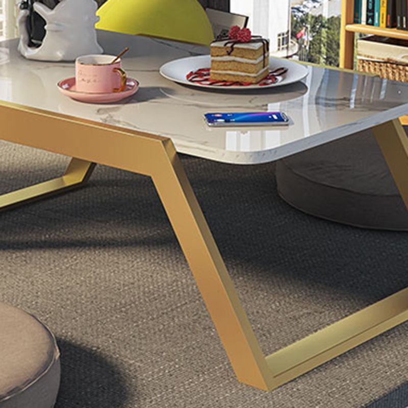 Glam Sled Coffee Table Slate Rectangular Coffee Table Set for Home