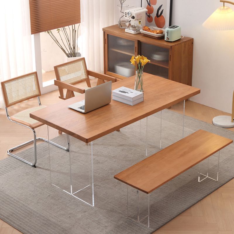 Rectangle Dining Room Table Solid Wood Dining Table for Dining Room Clearhalo 'Dining Tables & Seating' 'Dining Tables' 'dining_table' 'furn' 'furn_dining_table' 'Furniture' 'Kitchen & Dining Furniture' 1200x1200_96691cf4-a1f6-4137-b9a1-271e003cf93a