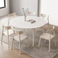 Juego de comedor moderno de piedra redonda con muebles de 1/4/5/7 piezas en blanco
