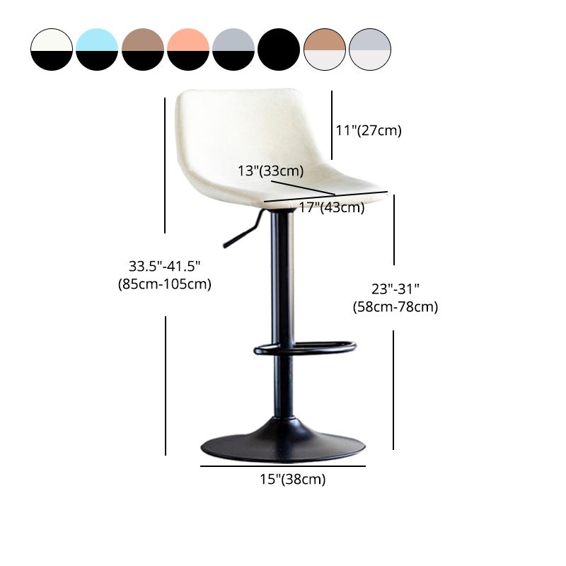 Contemporary Adjustable Footrest Barstool Matte Finish Leather Stool Clearhalo 'Bar Furniture' 'Bar Stools' 'bar_stools' 'furn' 'furn_bar_stools' 'Furniture' 'furniture_bar_stools' 'Kitchen & Dining Furniture' 1200x1200_966b59c9-8035-423e-9d6a-0b2f42d86ee3