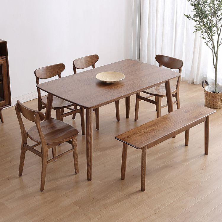 Mid-Century Modern Dining Table Brown Rectangle Solid Wood Dining Table Clearhalo ' dining_table' 'Dining Tables & Seating' 'Dining Tables' 'furn' 'furn_dining_table' 'Furniture' 'furniture_dining_table' 'Kitchen & Dining Furniture' 'kitchen&dining_furn' 'kitchen' 'kitchen_dining_table' 1200x1200_966bdfbc-cc3e-4b53-8ab2-d837248e0917