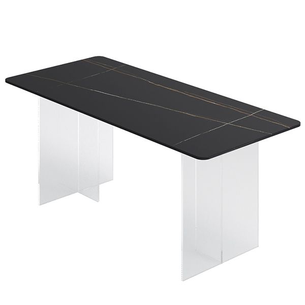 Contemporary Sintered Stone Standard Dining Table Rectangle Dining Table with Double Pedestal Clearhalo ' dining_table' 'Dining Tables & Seating' 'Dining Tables' 'furn' 'furn_dining_table' 'Furniture' 'furniture_dining_table' 'Kitchen & Dining Furniture' 'kitchen&dining_furn' 'kitchen' 'kitchen_dining_table' 1200x1200_966cbfd4-ca28-4150-8f6f-69c7e251e159