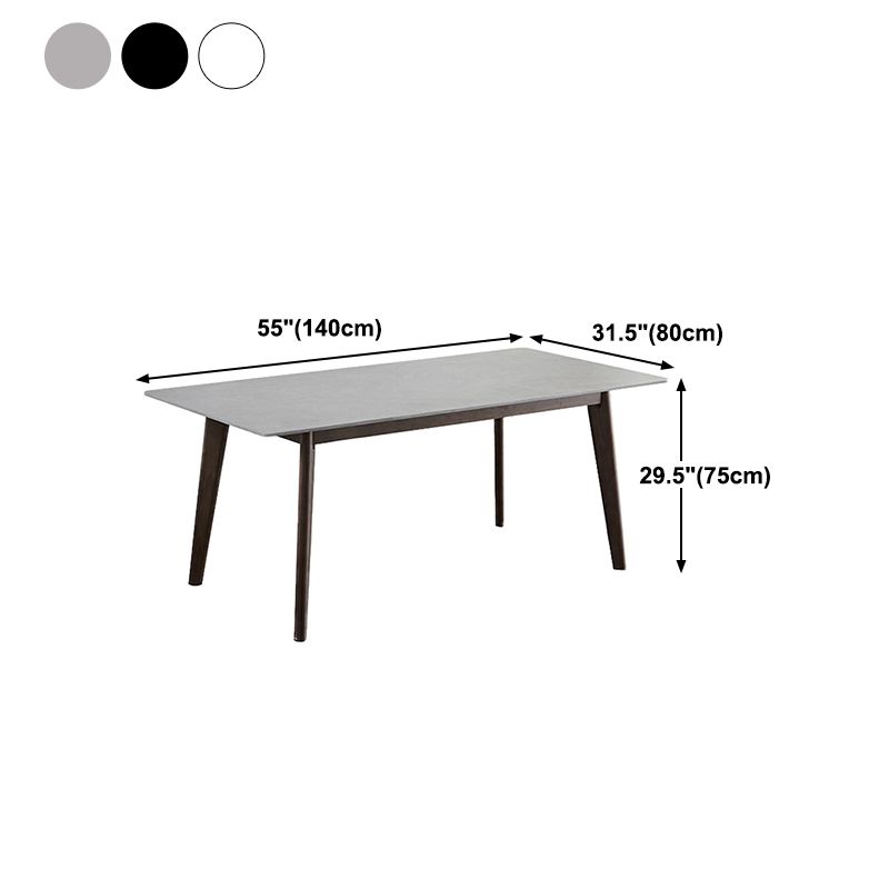 Stone Top Dining Table Mid-Century Modern Dining Table with 4 Legs Clearhalo 'Dining Tables & Seating' 'Dining Tables' 'dining_table' 'furn' 'furn_dining_table' 'Furniture' 'furniture_dining_table' 'Kitchen & Dining Furniture' 'kitchen' 'kitchen_dining_table' 1200x1200_966ce441-5bb8-4710-bc6b-55bc80048803