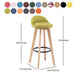 Modern Armless Backrest Counter Stool Wood Bedroom Bar Stool with Cushion and Pedal Clearhalo 'Bar Furniture' 'Bar Stools' 'bar_stools' 'furn' 'furn_bar_stools' 'furniture_bar_stools' 'Kitchen & Dining Furniture' 'kitchen&dining_furn' 'kitchen' 'kitchen_furn' Furniture' 1200x1200_966d13e3-c9ca-4cc5-a867-189688173387